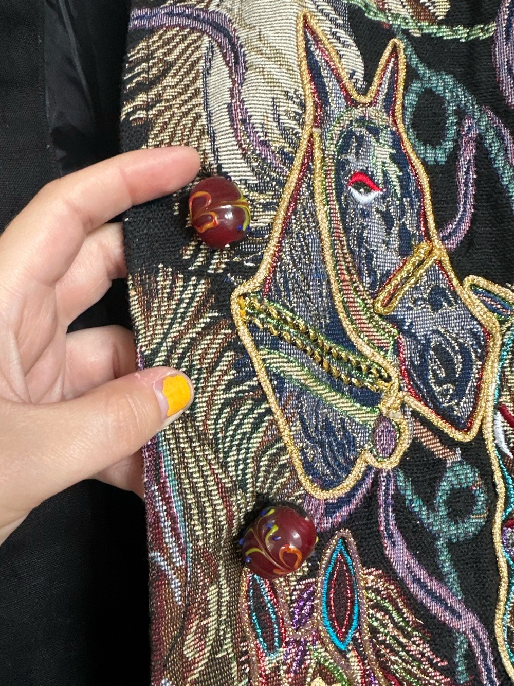 Vintage Daniel K Horse Tapestry Jacket - Picture 12 of 16
